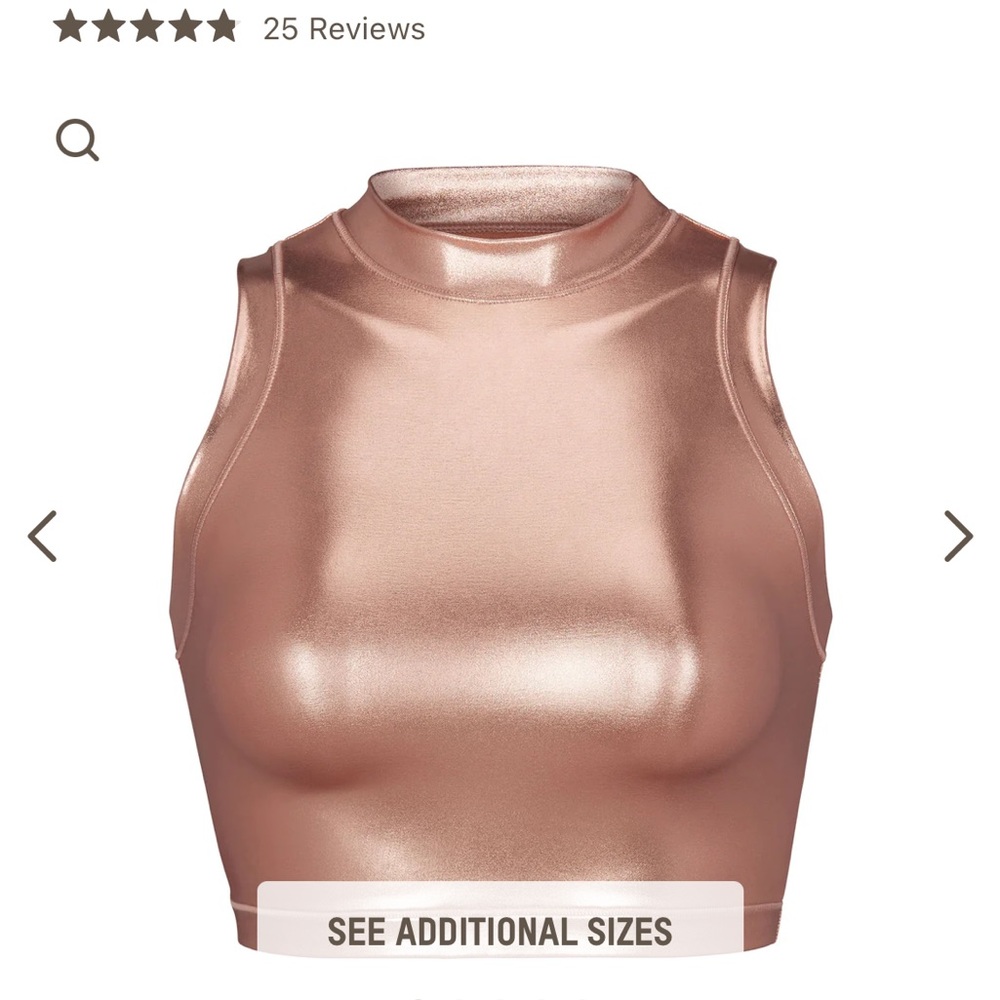 Skims Metallic Swim Mock Neck Tank